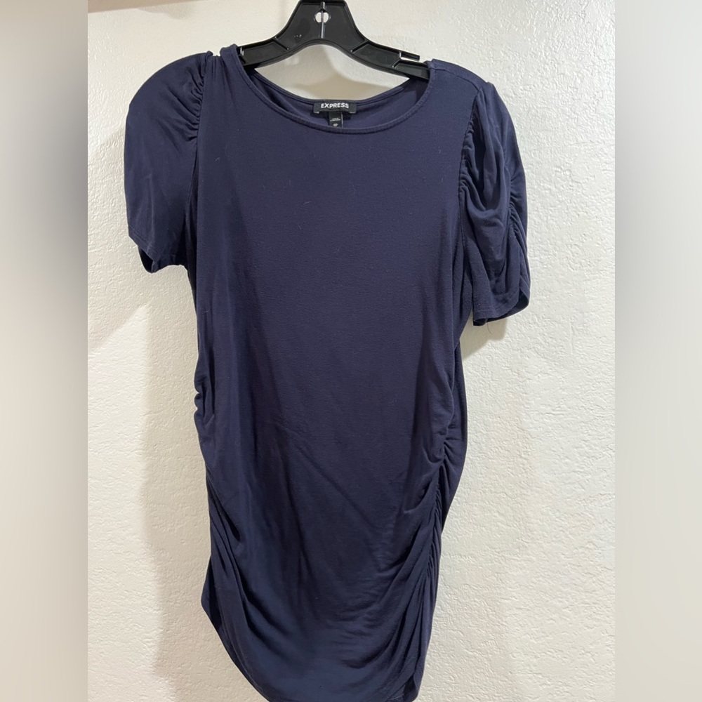 Express Navy top with slightly ruffled sleeves